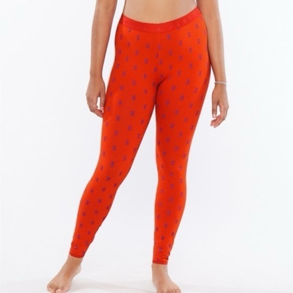Savage X Fenty Pants - Savage Fenty Orange Logo Lounge Leggings XS